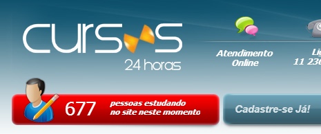 Alunos estudando online no cursos 24 horas